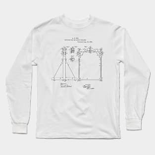 Elevator Cage Vintage Retro Patent Hand Drawing Funny Novelty Gift Long Sleeve T-Shirt